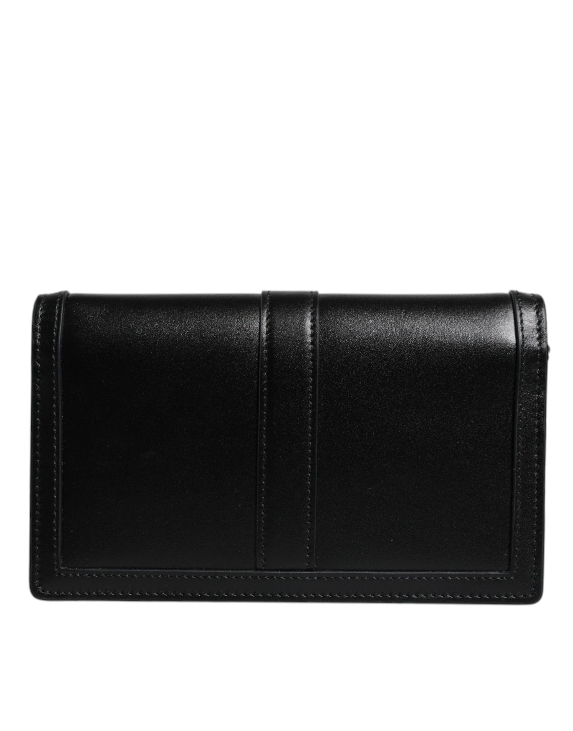 Black leather wallet with card slots