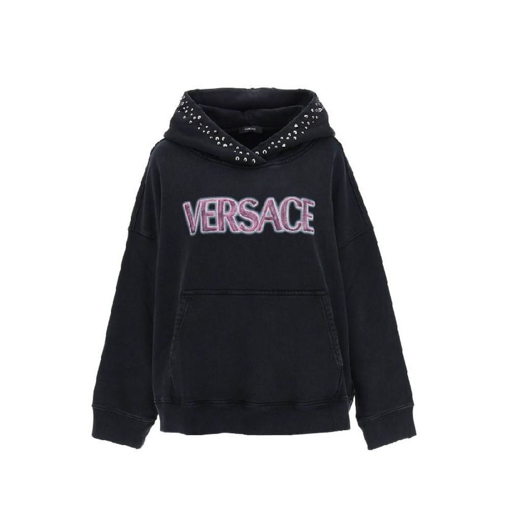 Black hoodie with pink writing