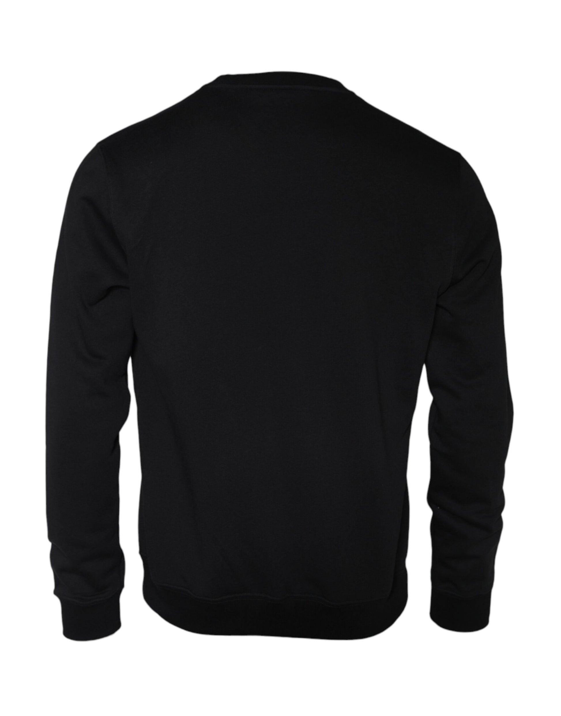 Black long sleeve sweatshirt with horizontal stripes on back
