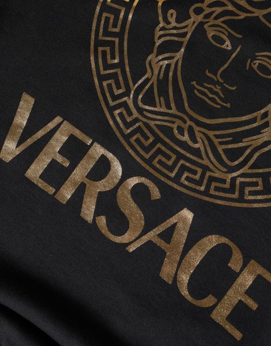 Black t-shirt with gold logo