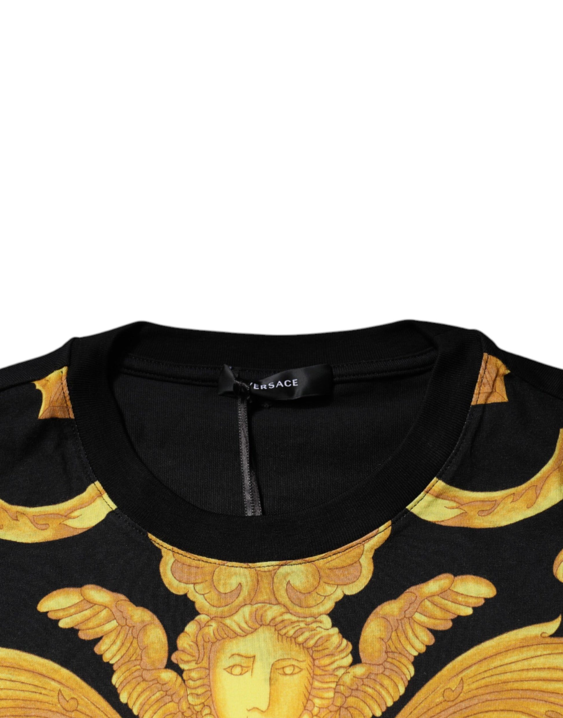 Black sweater with gold embroidery on front