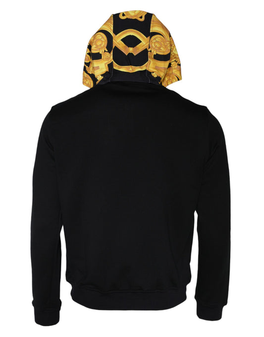 Black hoodie with yellow design on back