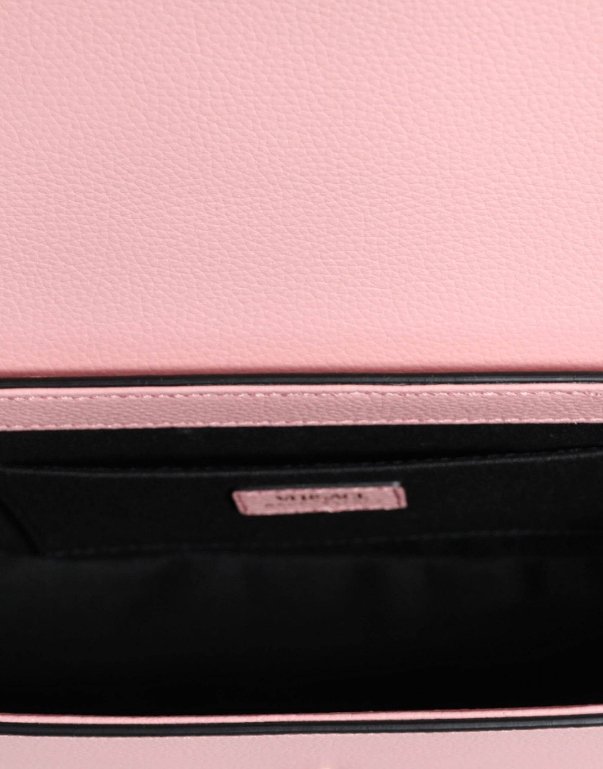 Pink wallet with black trim