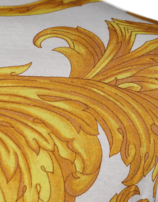 Yellow floral pattern on fabric