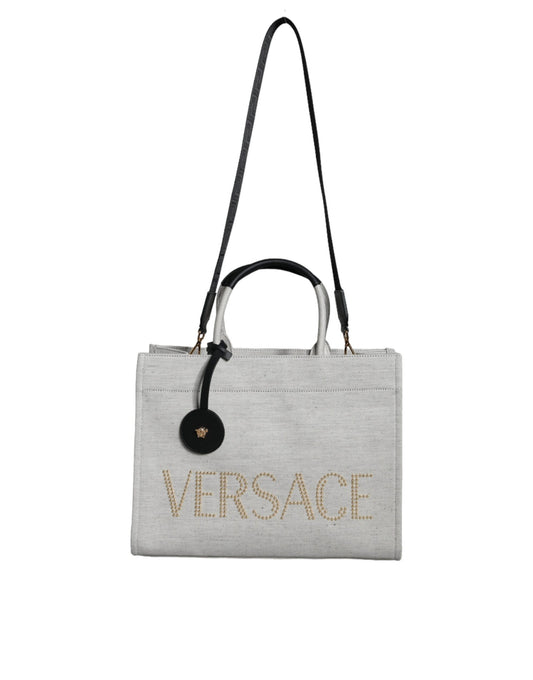 Handbag with a logo on it