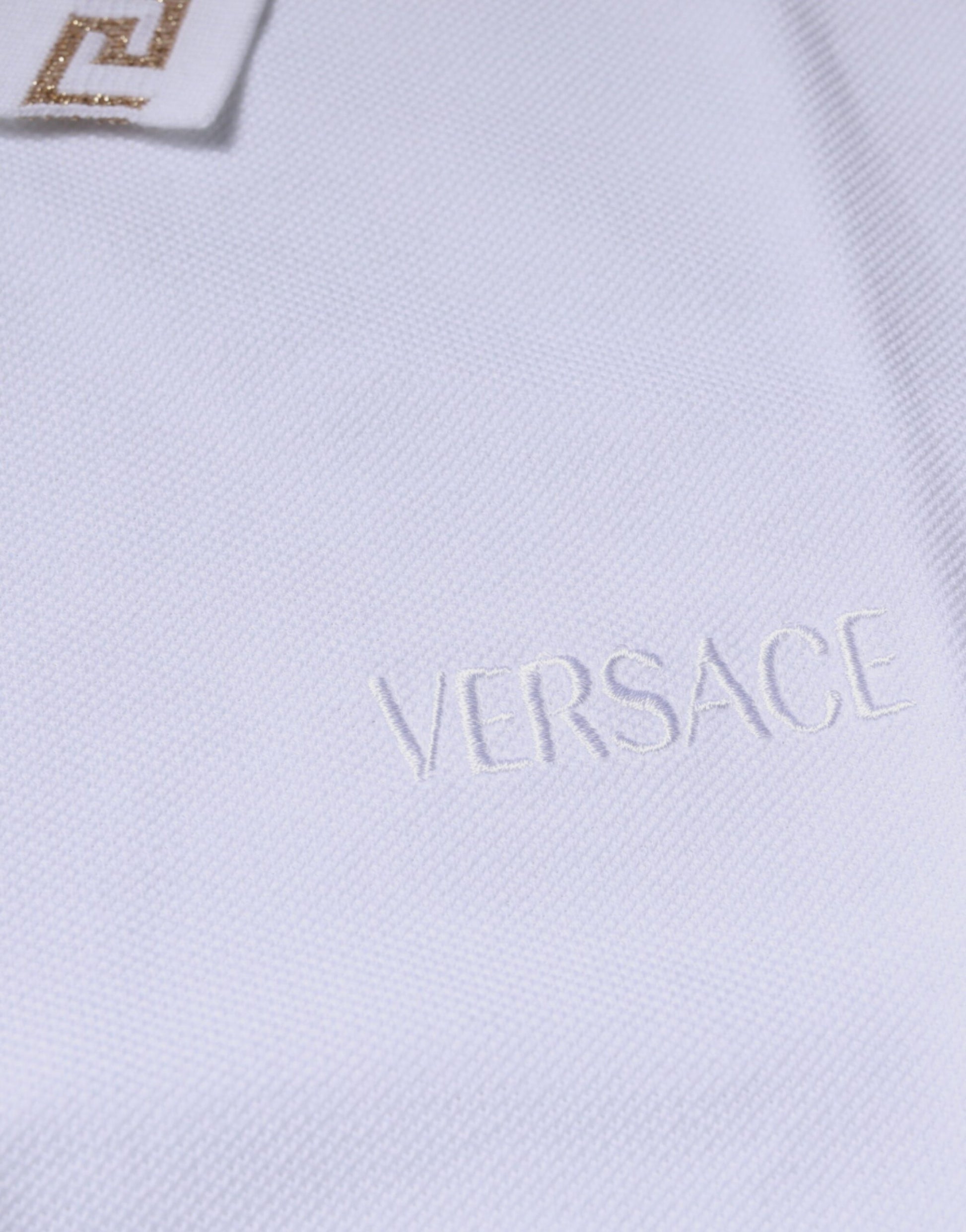 White polo shirt with embroidered logo