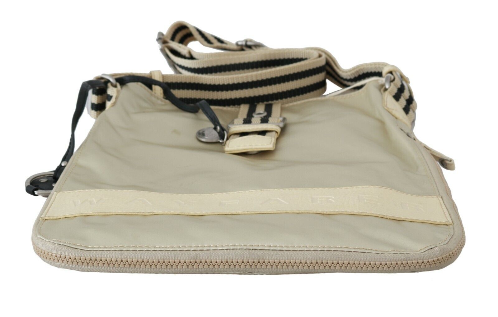 Tan and black bag with strap
