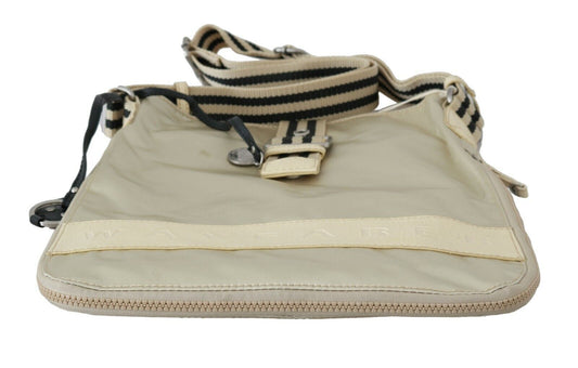 Tan and black bag with strap