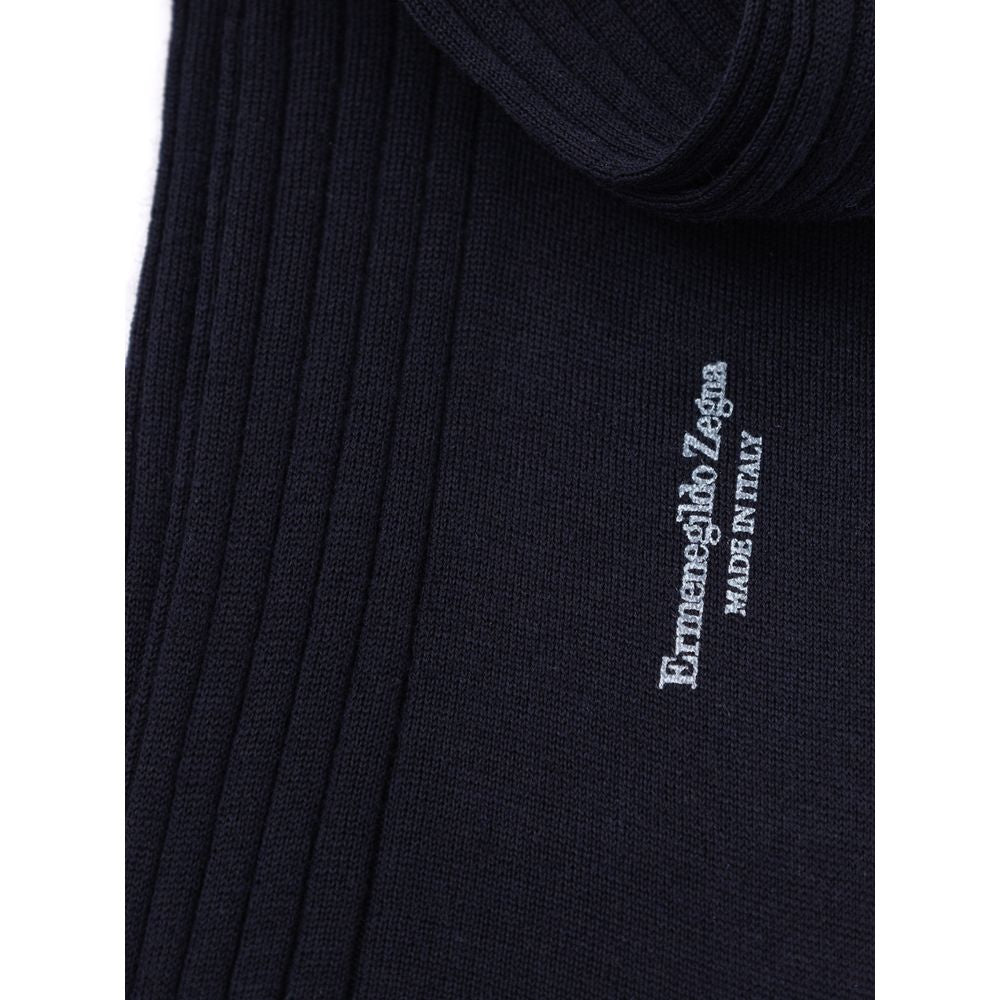 Black sock with white logo